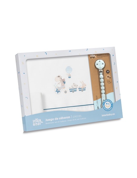 Triptico Cuna Mod Jirafa Bicicleta+Broche Bco/Petroleo