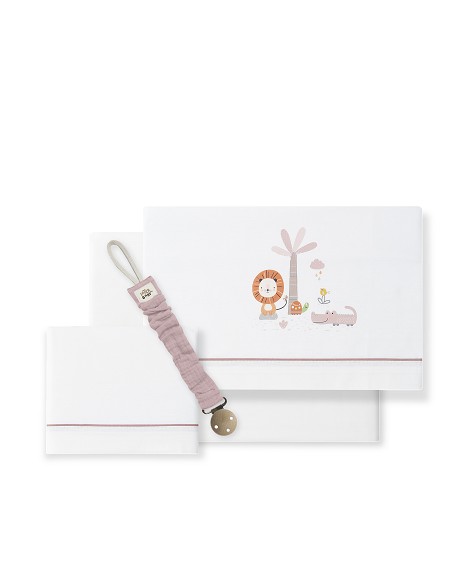 Triptico Cuna Mod Leon Palmera+Broche Bco/Maquillaje