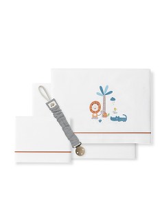 Triptico Cuna Mod Leon Palmera+Broche Bco/Naranja