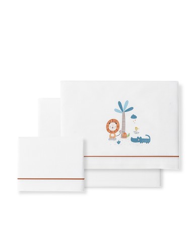 Triptico Cuna Mod Leon Palmera+Broche Bco/Naranja