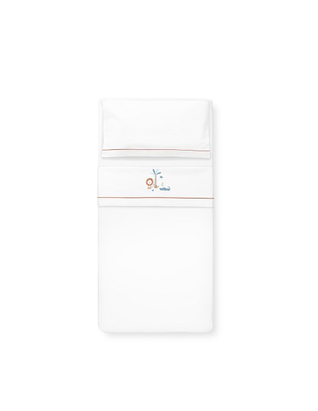 Triptico Cuna Mod Leon Palmera+Broche Bco/Naranja