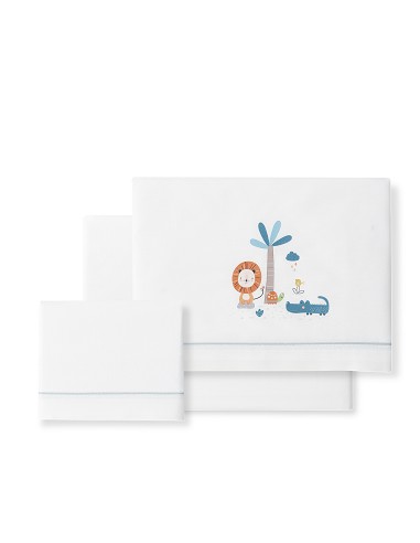 Triptico Cuna Mod Leon Palmera+Broche Bco/Gris