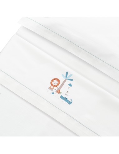 Triptico Cuna Mod Leon Palmera+Broche Bco/Gris