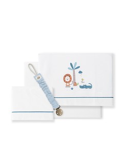 Triptico Cuna Mod Leon Palmera+Broche Bco/Petroleo