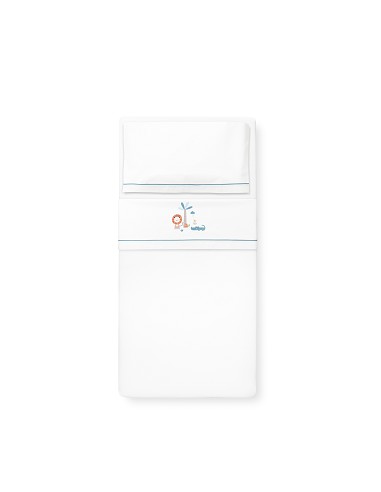 Triptico Cuna Mod Leon Palmera+Broche Bco/Petroleo