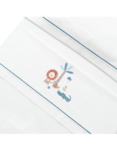 Triptico Cuna Mod Leon Palmera+Broche Bco/Petroleo