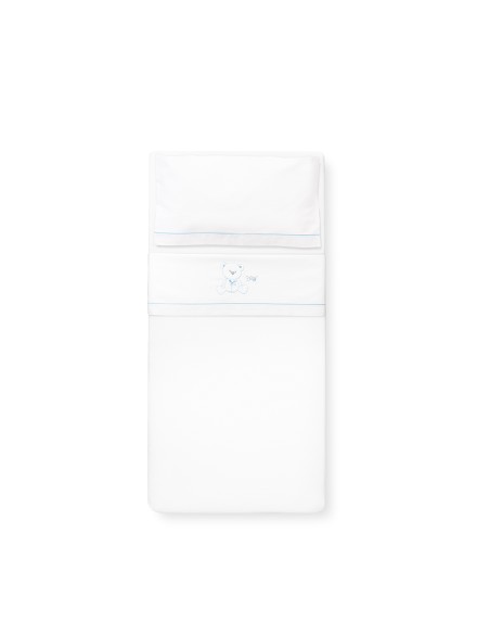 Triptico Cuna Mod Oso Lazo+Broche Bco/Azul