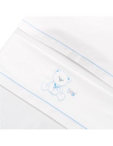 Triptico Cuna Mod Oso Lazo+Broche Bco/Azul