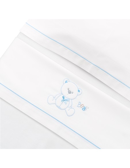 Triptico Cuna Mod Oso Lazo+Broche Bco/Azul