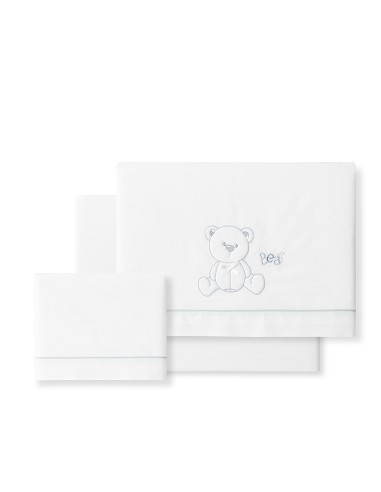 Triptico Cuna Mod Oso Lazo+Broche Bco/Gris