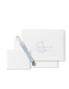 Triptico Cuna Mod Sweet Moon+Broche Bco/Azul
