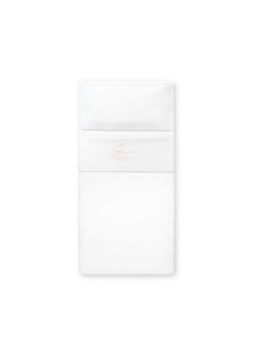 Triptico Cuna Mod Sweet Moon+Broche Bco/Rosa