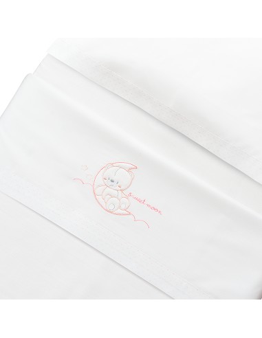 Triptico Cuna Mod Sweet Moon+Broche Bco/Rosa