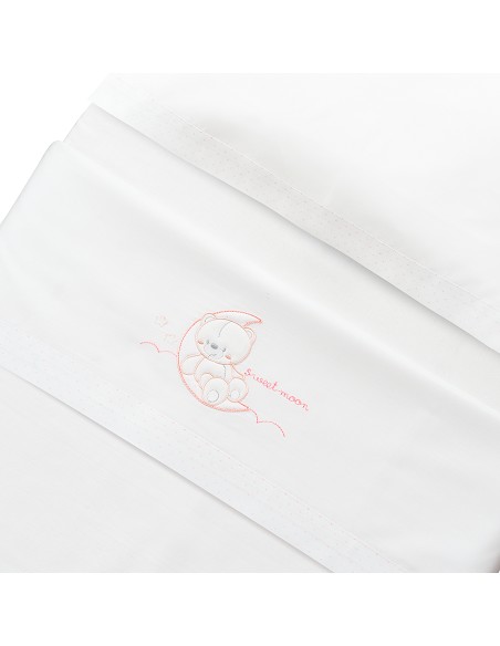 Triptico Cuna Mod Sweet Moon+Broche Bco/Rosa