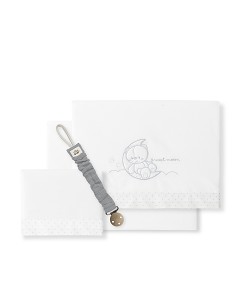 Triptico Cuna Mod Sweet Moon+Broche Bco/Gris