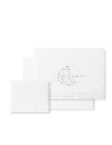 Triptico Cuna Mod Sweet Moon+Broche Bco/Gris