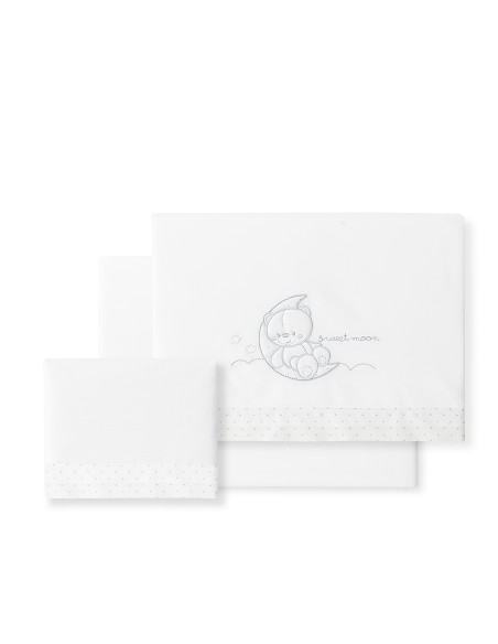 Triptico Cuna Mod Sweet Moon+Broche Bco/Gris