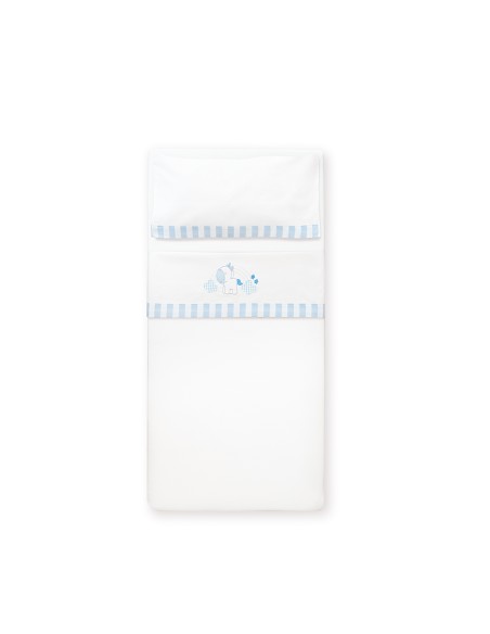 Triptico Cuna Mod Unicornio Nubes+Broche Bco/Azul