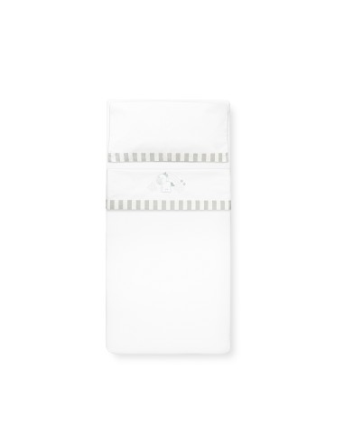 Triptico Cuna Mod Unicornio Nubes+Broche Bco/Gris