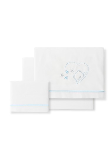 Triptico Cuna Mod Oso Mariposa+Broche Bco/Azul