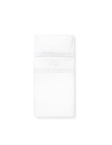 Triptico Cuna Mod Oso Mariposa+Broche Bco/Azul