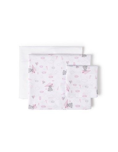 Triptico Cuna Mod Avion Papel+Broche Bco/Rosa