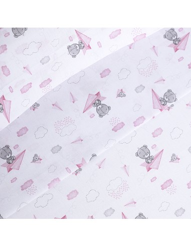Triptico Cuna Mod Avion Papel+Broche Bco/Rosa