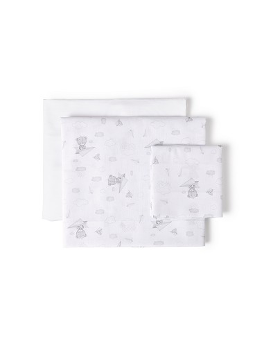 Triptico Cuna Mod Avion Papel+Broche Bco/Gris