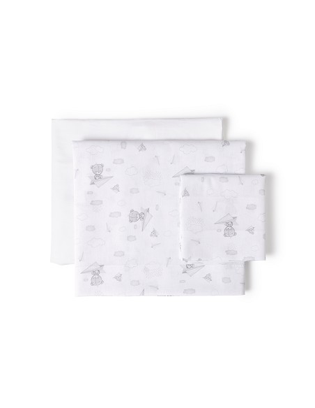 Triptico Cuna Mod Avion Papel+Broche Bco/Gris
