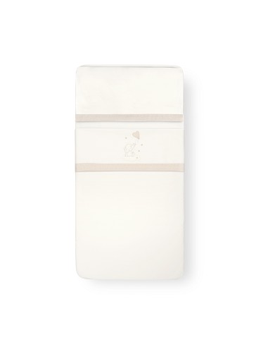 Triptico Cuna Elefante Globo Corazon+Broche Beig