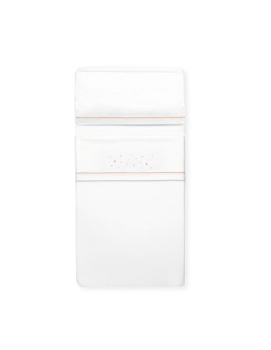 Triptico Cuna Estrellas Luna+Broche Bco/Rosa