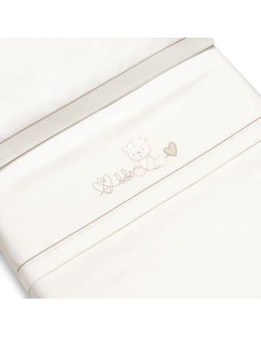 Triptico Cuna Corazon Oso Bebe+Broche Beig