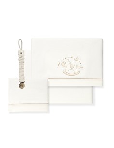 Triptico Cuna Caballito+Broche Beig