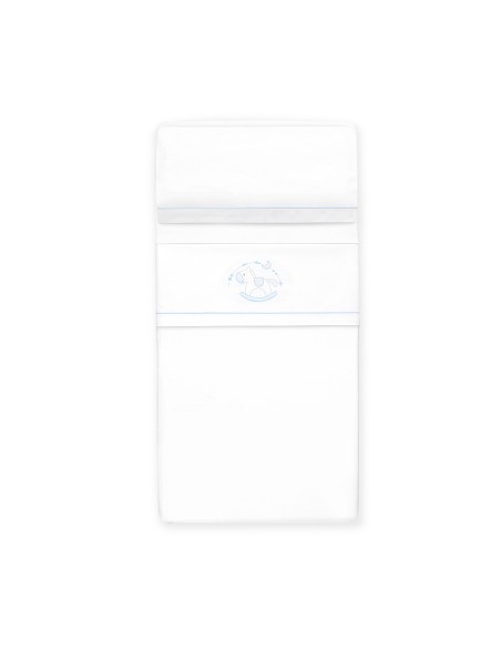 Triptico Cuna Caballito+Broche Bco/Azul