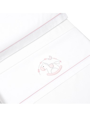 Triptico Cuna Caballito+Broche Bco/Rosa