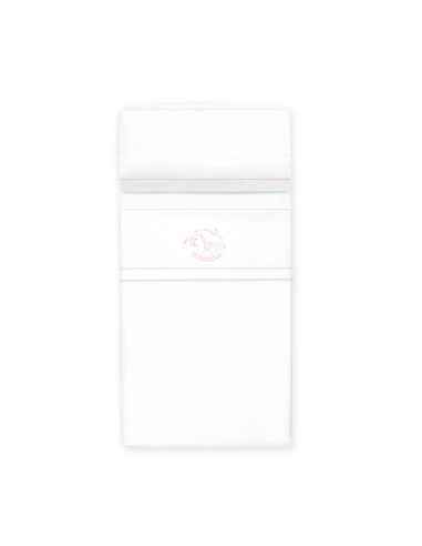 Triptico Cuna Caballito+Broche Bco/Rosa