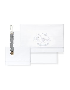 Triptico Cuna Caballito+Broche Bco/Gris