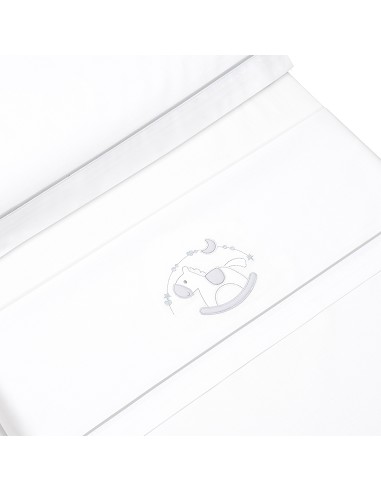 Triptico Cuna Caballito+Broche Bco/Gris