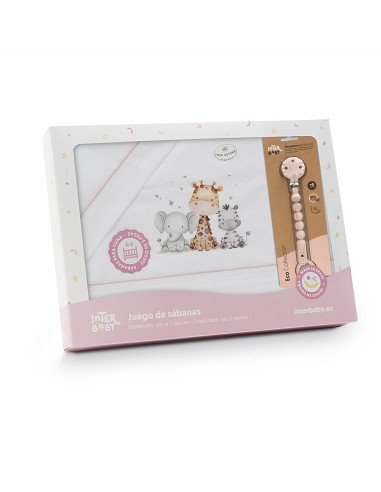 Triptico Cuna Estampado Jirafa Elefante+Broche...