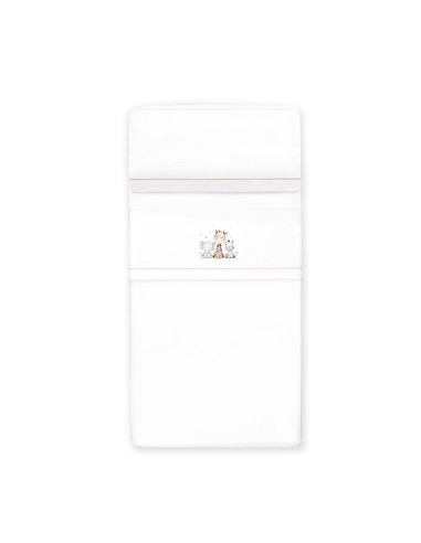 Triptico Cuna Estampado Jirafa Elefante+Broche...