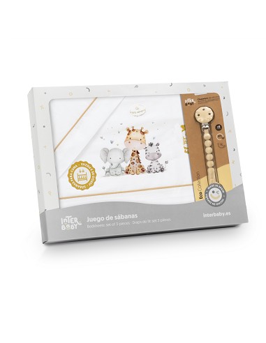 Triptico Cuna Estampado Jirafa Elefante+Broche...