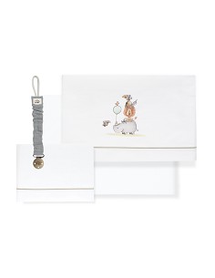 Triptico Cuna Estampado Rino-Leon+Broche Bco/Verde