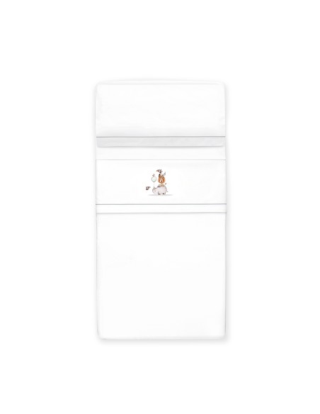 Triptico Cuna Estampado Rino-Leon+Broche Bco/Gris