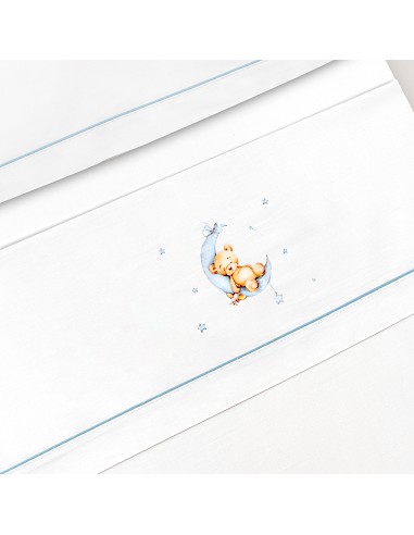 Triptico Cuna Estampado Oso Luna Estrellas +...