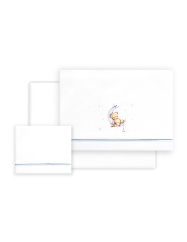 Triptico Cuna Estampado Oso Luna Estrellas +...