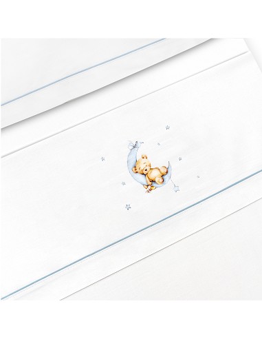 Triptico Cuna Estampado Oso Luna Estrellas +...