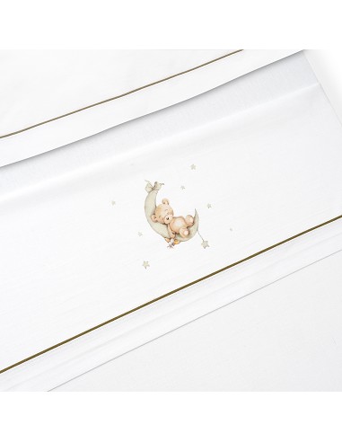 Triptico Cuna Estampado Oso Luna Estrellas +...