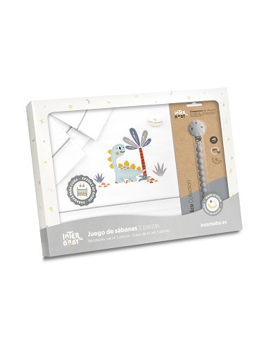 Triptico Cuna Estampado Dinosaurio Palmera +...