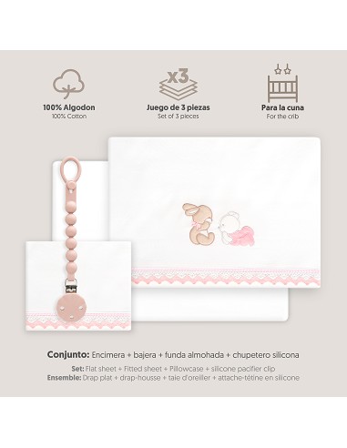 Triptico Cuna Guipur Oso Tumbado Conejito +...