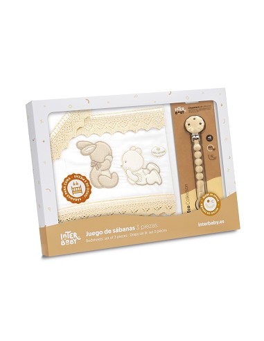 Triptico Cuna Guipur Oso Tumbado Conejito +...